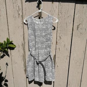 Light Grey/Silver Color Lace Floral Dress